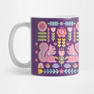 Pink Squirrels In A Scandinavian Garden Mug